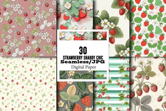 Download Strawberry Shabby Chic Pattern - Strawberry Collection