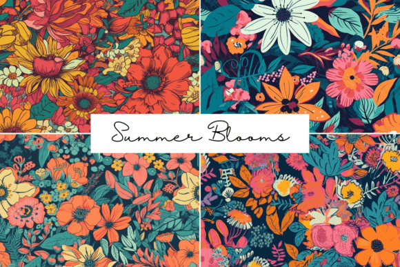 Download Summer Blooms Seamless Patterns - Summer blooms Collection