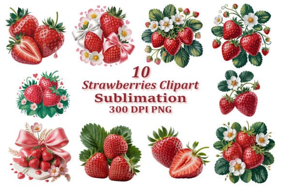 Download Strawberry Sublimation PNG Bundle - Strawberry Collection