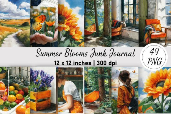 Download Summer Blooms Junk Journal - Premium Resources