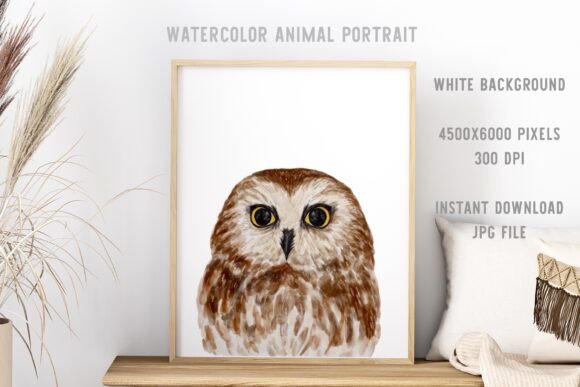 Download Watercolor Forest Animal Owl Portrait - Watercolor forest animal Collection
