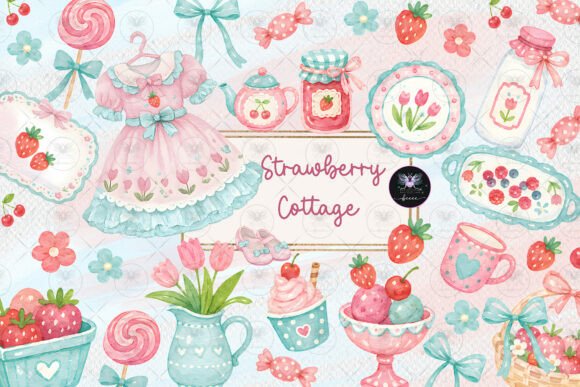 Download Strawberry Cottage Clipart - Strawberry Collection