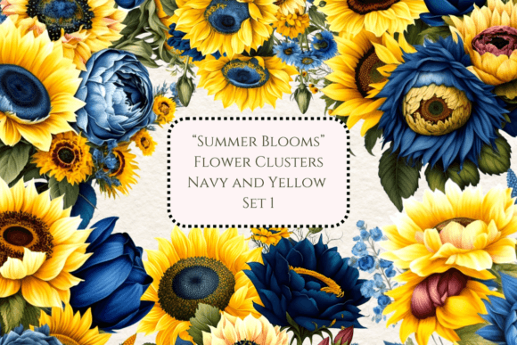 Download Summer Blooms - Flowers Blue and Yellow - Summer blooms Collection