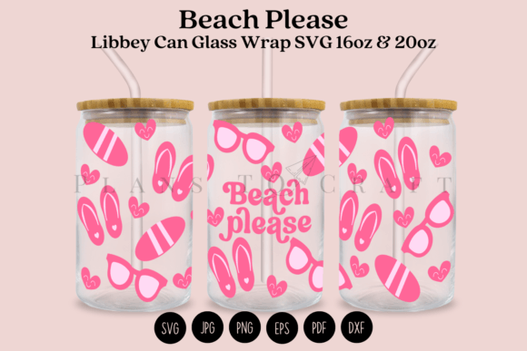 Download Beach Please Libbey Can Glass Wrap SVG - Beach please Collection