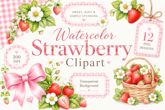 Download Coquette Strawberry PNG Bundle - Strawberry Collection