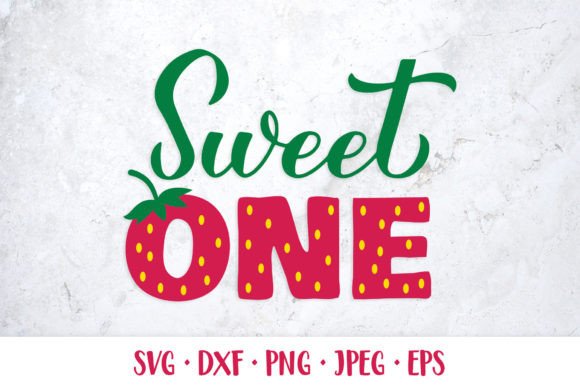 Download Sweet One SVG. Strawberry 1st Birthday. - Strawberry Collection